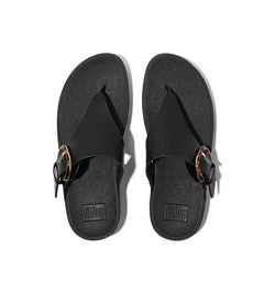 LULU CRYSTAL SANDALI INFRADITO IN PELLE CON FIBIA REGOLABILE BLACK